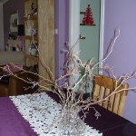 Table centre of hazel branches